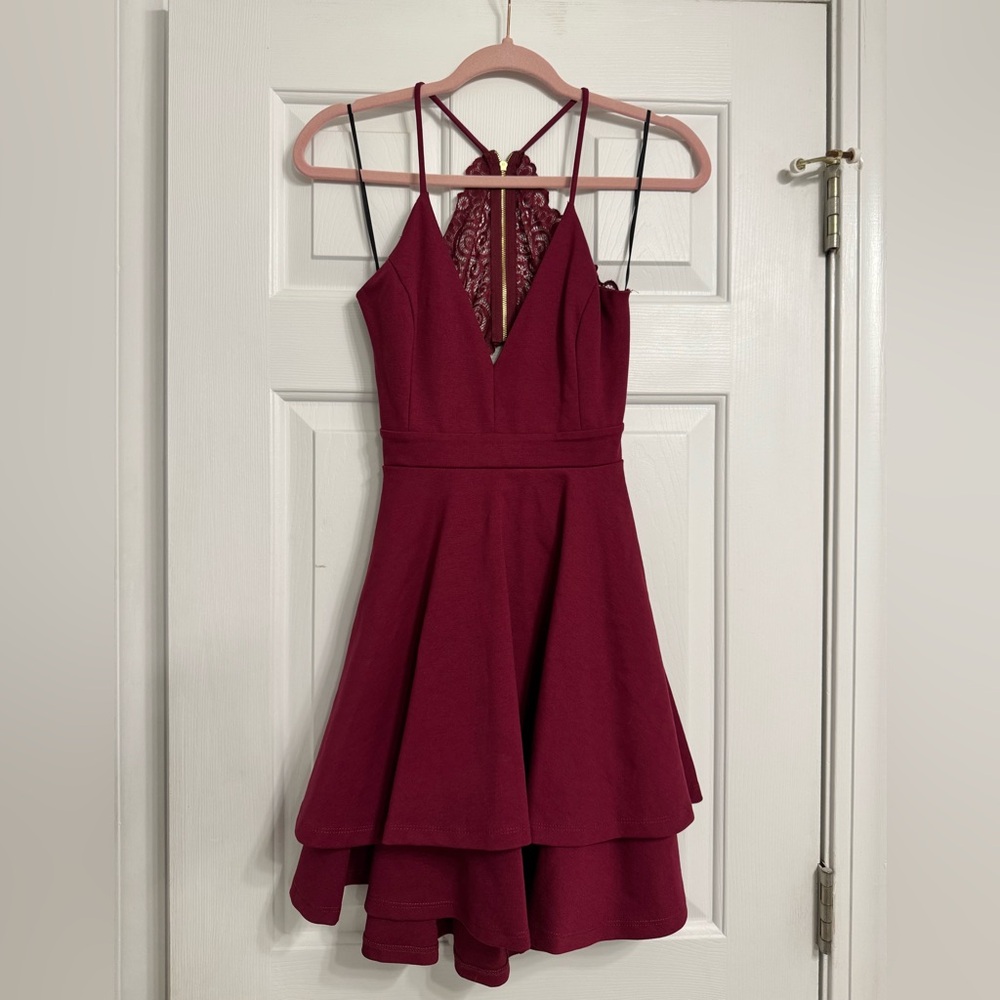 Windsor Burgundy Skater Dress
